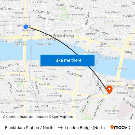 Blackfriars Station / North Entrance to London Bridge (Northern Line) map