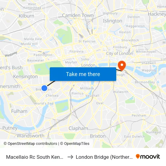 Macellaio Rc South Kensington to London Bridge (Northern Line) map