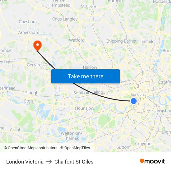 London Victoria to Chalfont St Giles map