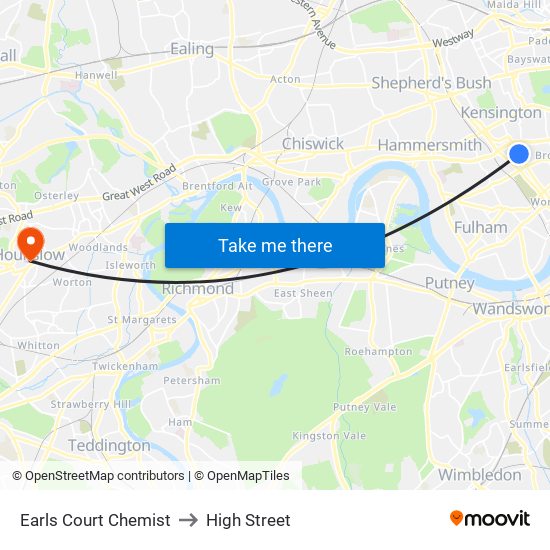 Earls Court Chemist to High Street map