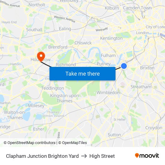 Clapham Junction Brighton Yard to High Street map