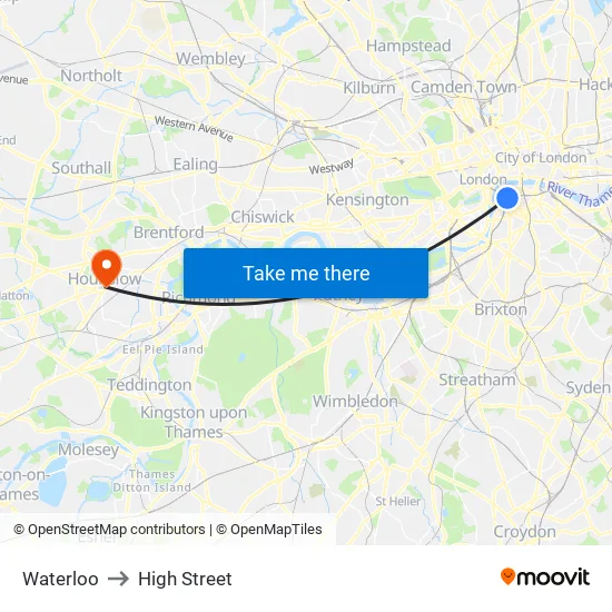 Waterloo to High Street map