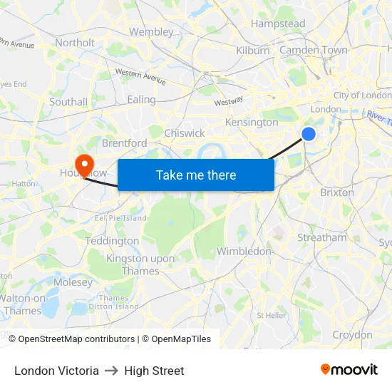 London Victoria to High Street map