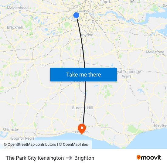 The Park City Kensington to Brighton map