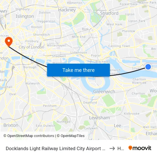 Docklands Light Railway Limited  City Airport Hartmann Rd, North Woolwich, London, E16  2ds to Holborn map