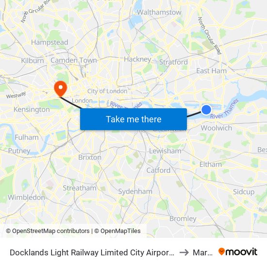 Docklands Light Railway Limited  City Airport Hartmann Rd, North Woolwich, London, E16  2ds to Marble Arch map