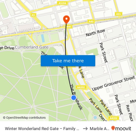 Winter Wonderland Red Gate – Family Entrance to Marble Arch map