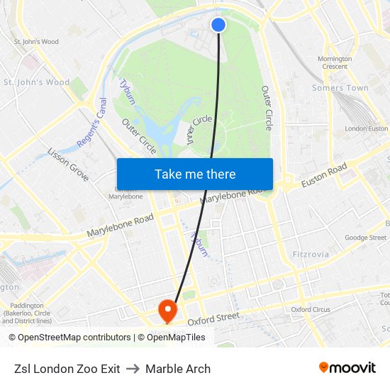 Zsl London Zoo Exit to Marble Arch map