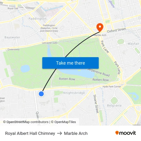 Royal Albert Hall Chimney to Marble Arch map