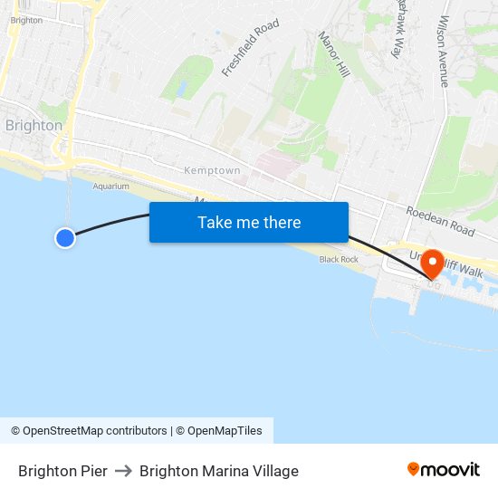 Palace Pier to Brighton Marina Village map