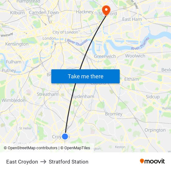 East Croydon to Stratford Station with public transportation