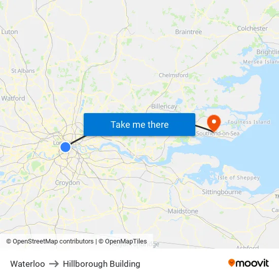 Waterloo to Hillborough Building map