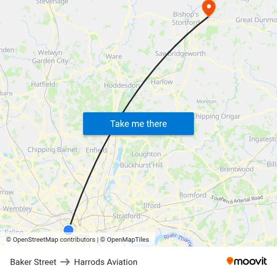 Baker Street to Harrods Aviation map