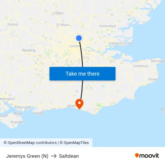 Jeremys Green (N) to Saltdean map