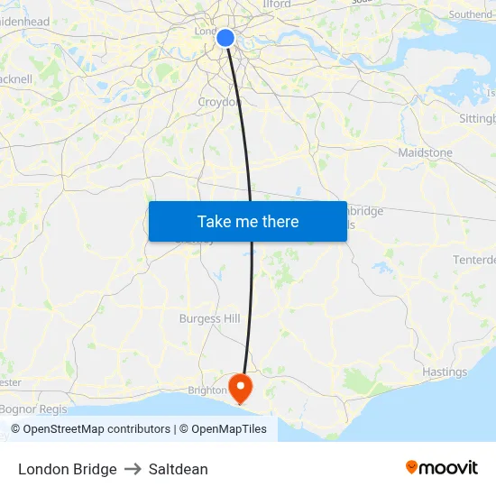London Bridge to Saltdean map