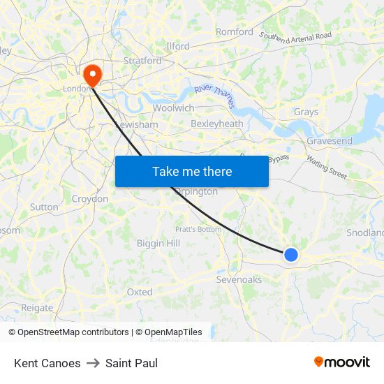 Kent Canoes to Saint Paul map