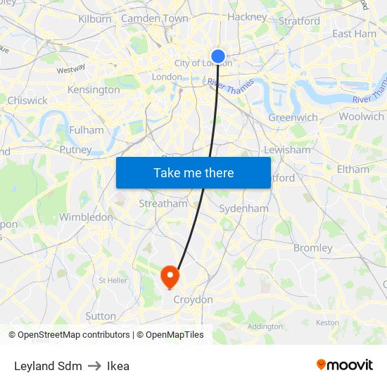 Leyland Sdm to Ikea map