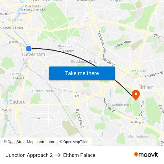 Junction Approach 2 to Eltham Palace map
