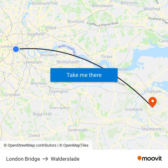 London Bridge to Walderslade map