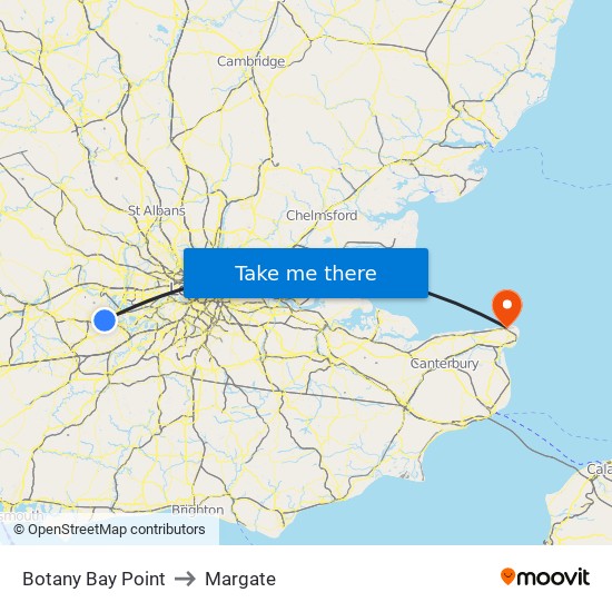 Botany Bay Point to Margate map