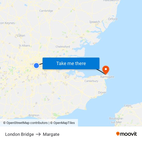 London Bridge to Margate map