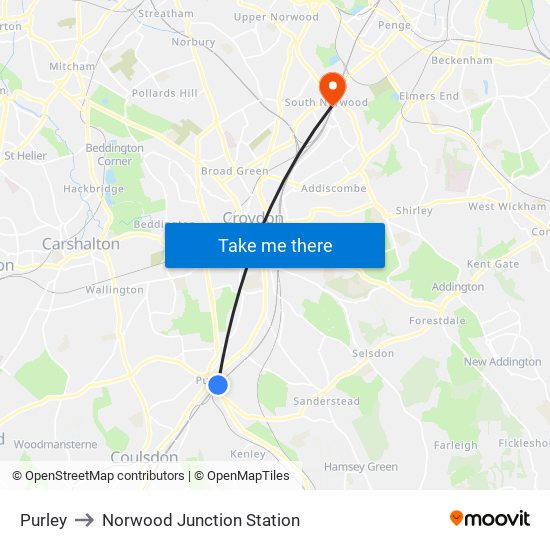 Purley to Norwood Junction Station map