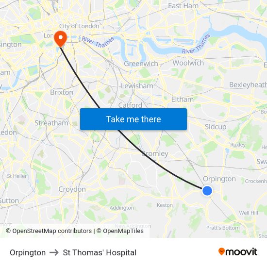 Orpington Train Line Map Orpington, London To St Thomas' Hospital, Waterloo With Public  Transportation