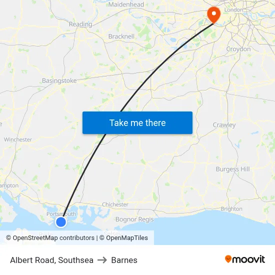 Albert Road, Southsea to Barnes map