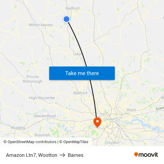 Amazon Ltn7, Wootton to Barnes map