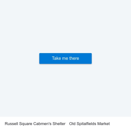 Russell Square Cabmen's Shelter to Old Spitalfields Market map