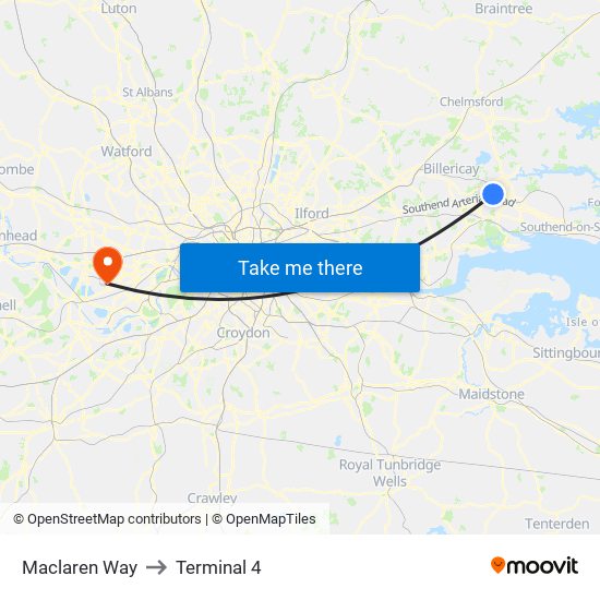Maclaren Way to Terminal 4 map
