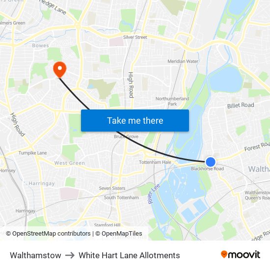 Walthamstow to White Hart Lane Allotments map