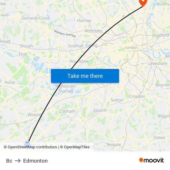 Bc to Edmonton map