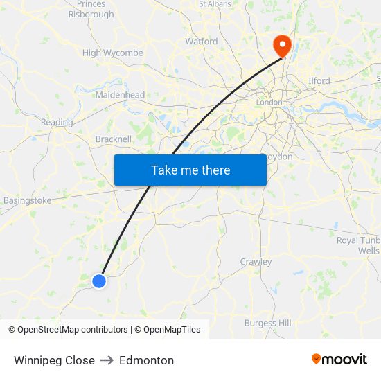 Winnipeg Close to Edmonton map