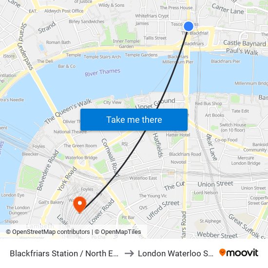 Blackfriars Station / North Entrance to London Waterloo Station map
