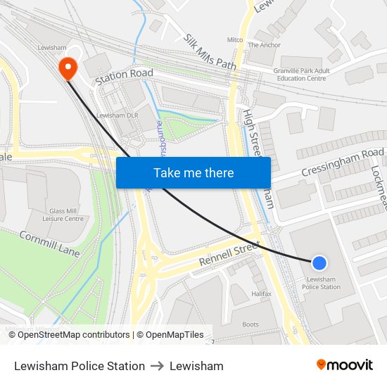 Lewisham Police Station to Lewisham map