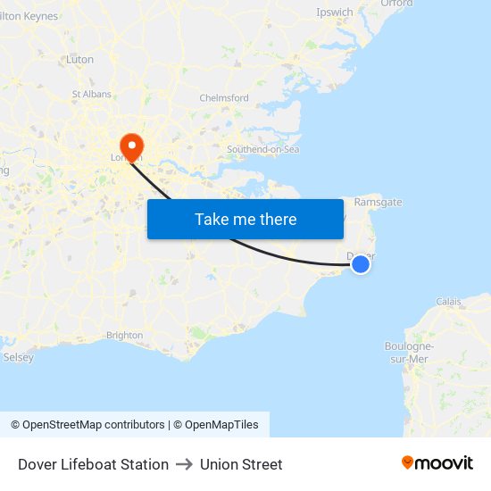 Dover Lifeboat Station to Union Street map