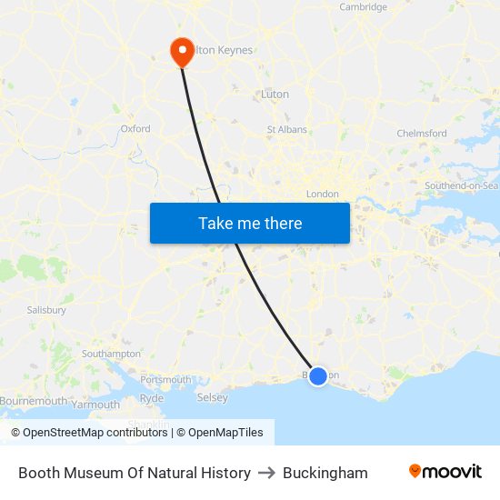 Booth Museum Of Natural History to Buckingham map