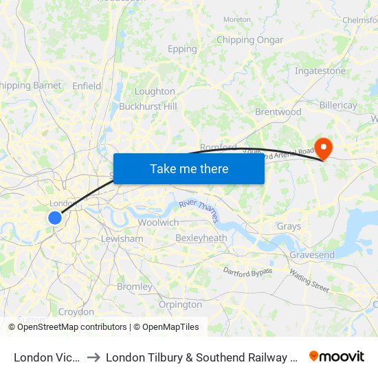 London Victoria to London Tilbury & Southend Railway Substation map