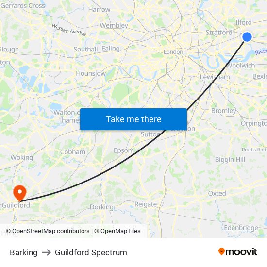 Barking to Guildford Spectrum map