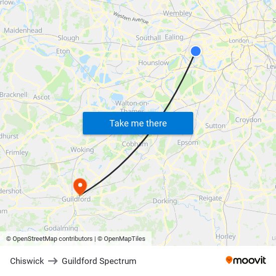 Chiswick to Guildford Spectrum map