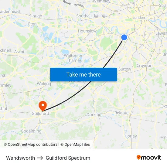 Wandsworth to Guildford Spectrum map