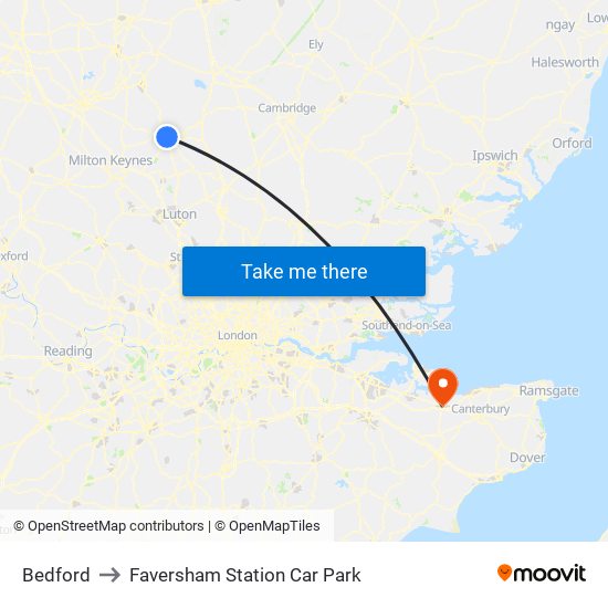 Bedford to Faversham Station Car Park map