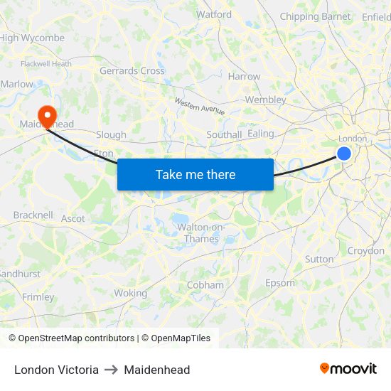 London Victoria to Maidenhead map