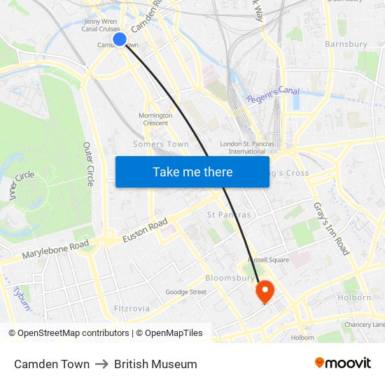 Camden Town to Camden Town map