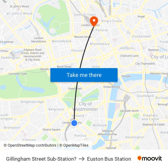 Gillingham Street Sub-Station? to Euston Bus Station map