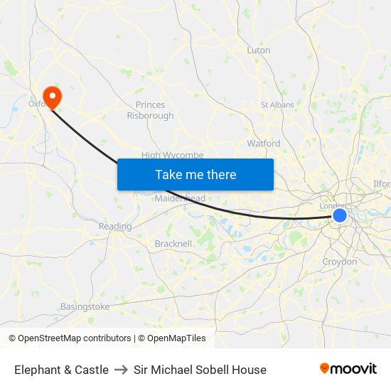 Elephant & Castle to Sir Michael Sobell House map