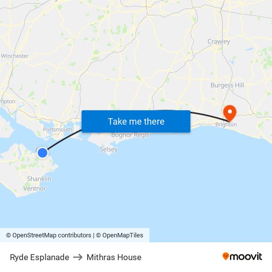 Ryde Esplanade to Mithras House map