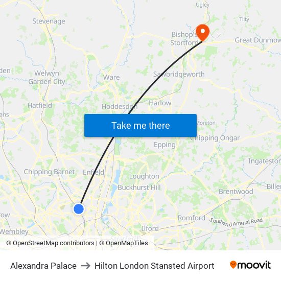 Alexandra Palace to Alexandra Palace map