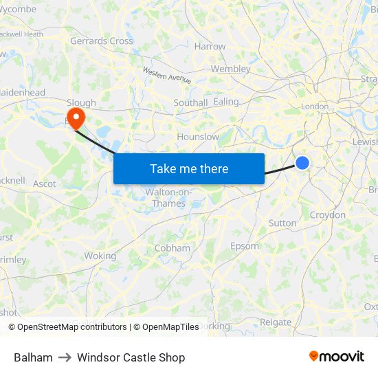 Balham to Windsor Castle Shop map